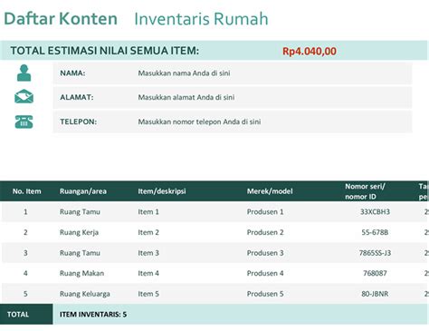 Inventaris Barang Contoh Laporan Aset Perusahaan Aplikasi Web