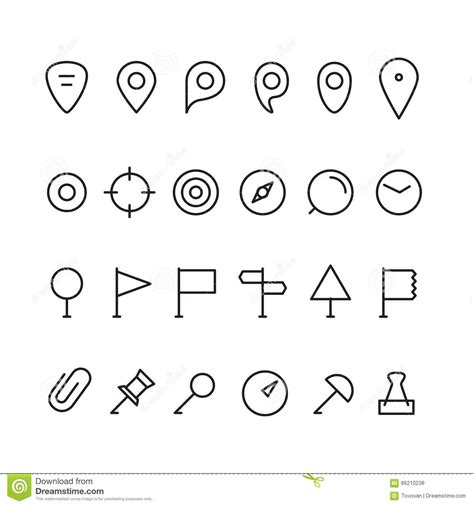 Navigation Pins Collection Stock Vector Illustration Of Button 66210238