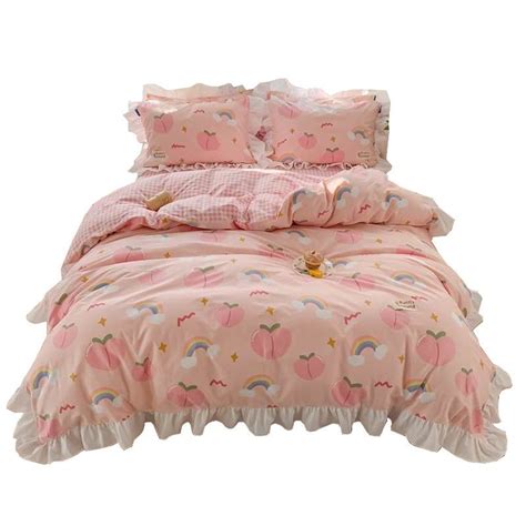 Peaches And Rainbows Bedding Set Boogzel Home Full Bedding Sets