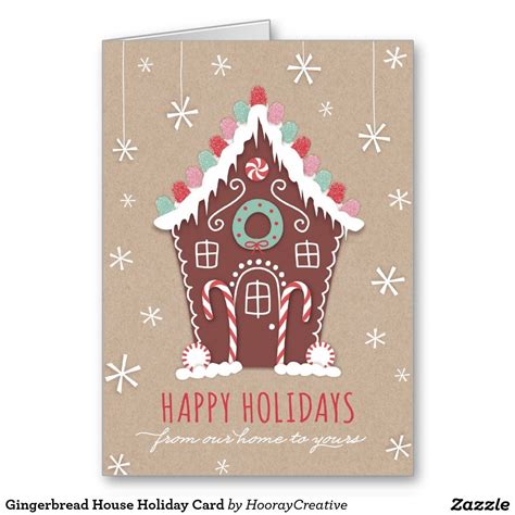 Gingerbread House Holiday Card Illustrated Holiday Cards Holiday Cards