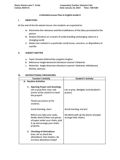 Dreams Deferred E Pdf Lesson Plan Cognition