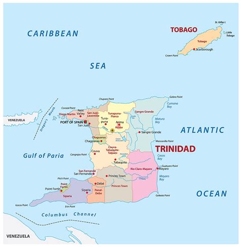 Geopolitical Map Of Trinidad And Tobago Trinidad And Tobago Maps Porn