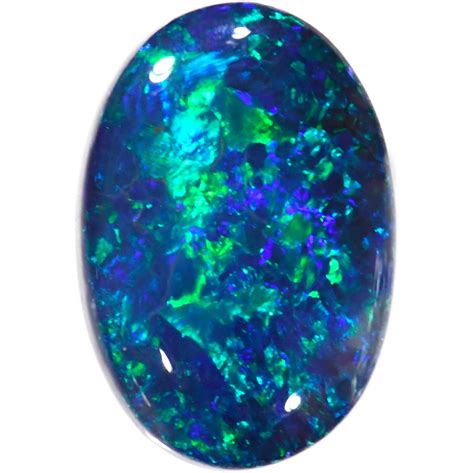 Blue Green Oval Australian Black Opal Stone 19 Ct Opal Galaxy