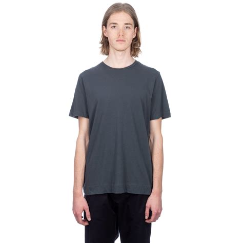 Mhl By Margaret Howell Basic T Shirt Cotton Linen Jersey Charcoal