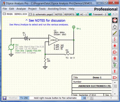 Electronic Circuit Simulation Tool Circuit Diagram