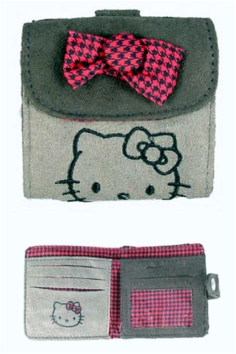 Hello Kitty Greypink Sanrio Bi Fold Snap Flap Wallet