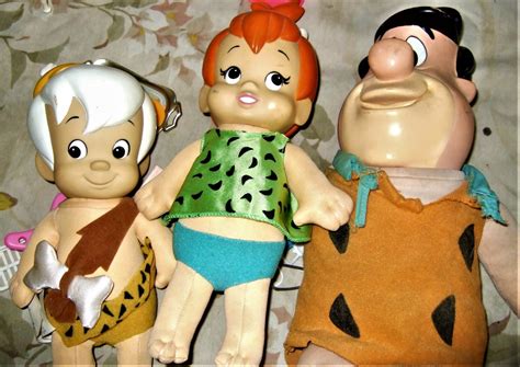 Flintstones Fred Bam Bam And Pebbles Set Of 3 Plush Toys