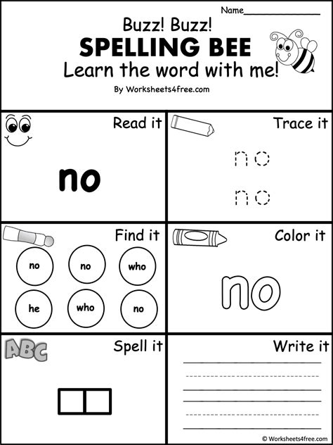 Free Dolch Sight Word Worksheet No Worksheets4free