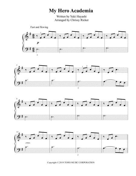 My Hero Academia Easy Piano By Digital Sheet Music For