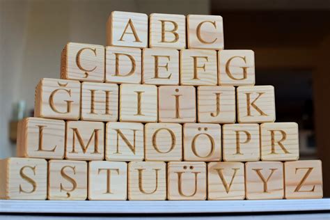 29 Wood Turkish Alphabet Blocks ABC Wood Turkish Letter Blocks | Etsy | Baby blocks baby shower ...
