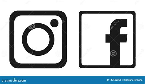 印刷可能 facebook and instagram logo black and white png 623375