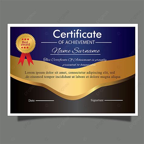 Blue Gold Certificate Template Template For Free Download On Pngtree