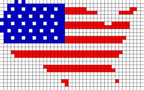 Usa Map Flag Kandi Pattern Flag Cross Stitch Perler Bead Patterns