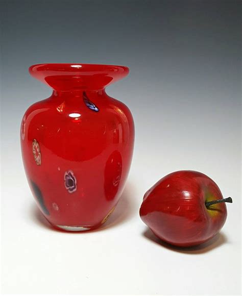 Vintage Murano Italian Art Glass Vase Cased Cherry Red Etsy Art Glass Vase Glass Art Red