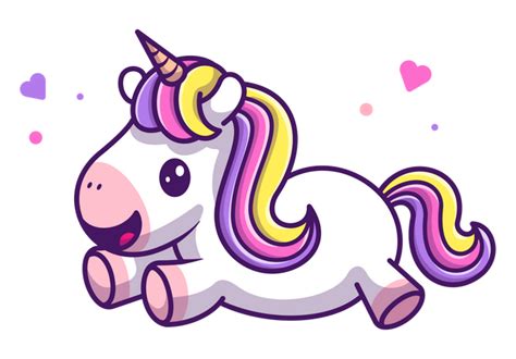 Best Baby Unicorn Playing With Balloon Illustration Download In Png
