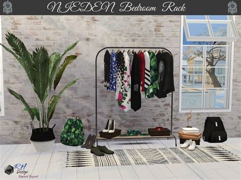Sims 4 Cc Custom Content Decor Clutter The Sims Resource Bedroom Rack With Clothes