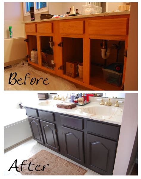 Painting A Bathroom Vanity Before And After How To Paint Laminate
