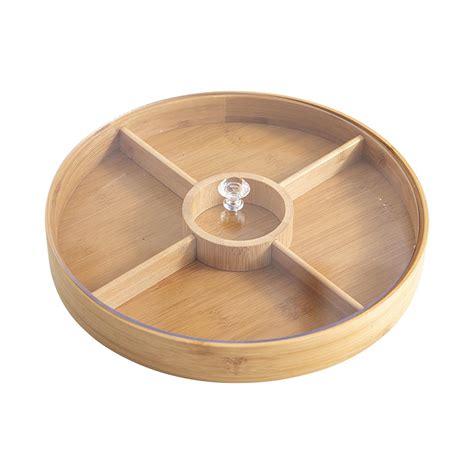 Buy Divided Serving Tray Bamboo Dried Fruit Box With Lid Serving