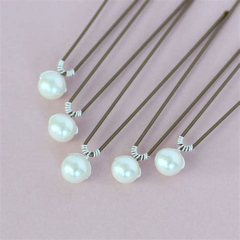 Set Of Five Pearl Wedding Hairpins By Joy By Corrine Smith