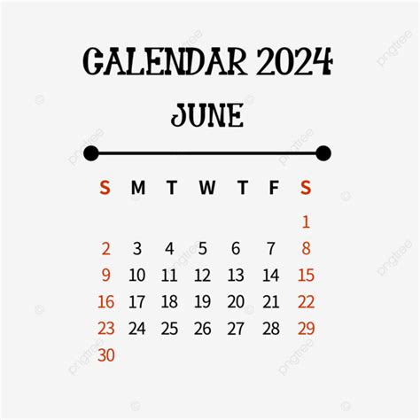 Junio 2024 Calendario Simple Negro PNG 2024 Junio Calendario PNG Y