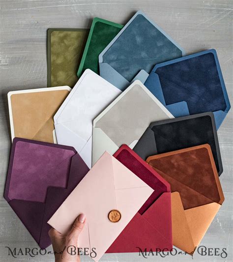 Custom Colors Envelopes For Invitations With Velvet Liners A Handmade