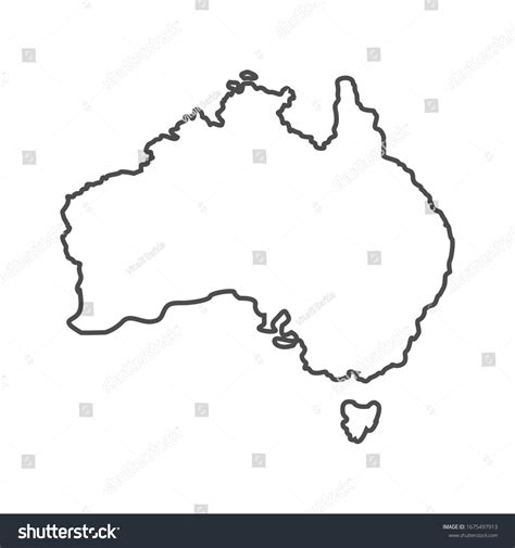 Australia Outline World Map Vector Illustration Stock Vector Royalty