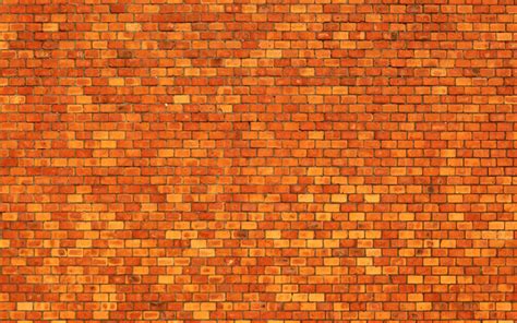 Download Wallpapers Orange Brickwall Macro Orange Bricks Identical