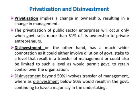 Privatisation And Disinvestment