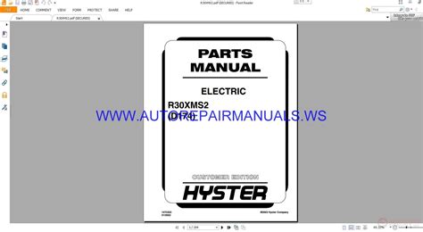 Hyster R30xms2 Electric Parts Manual D174 Auto Repair Manual Forum