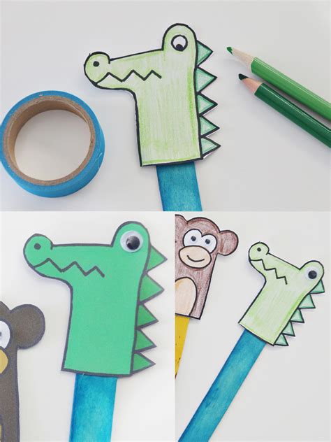 5 Animal Popsicle Stick Puppet Printables Fun365