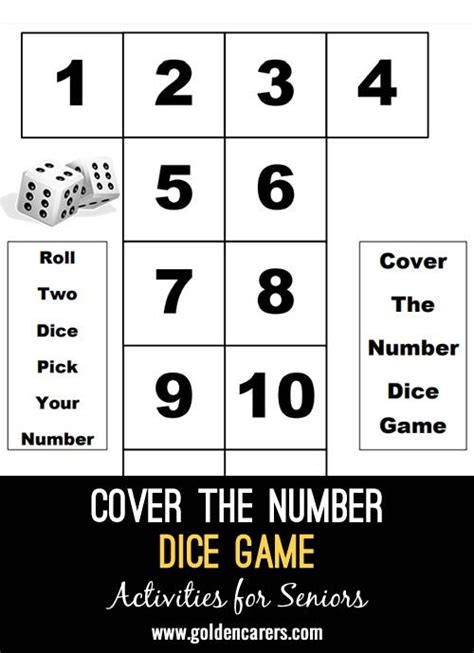 Cover The Number Dice Game Dice Games Number Games Games