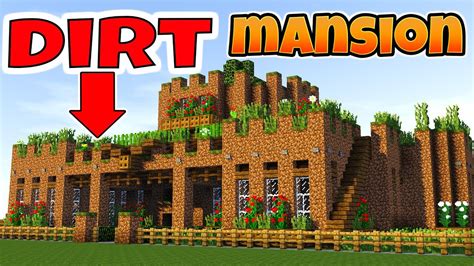 Minecraft How To Make A Survival Base Dirt Mansion Tutorial 2018