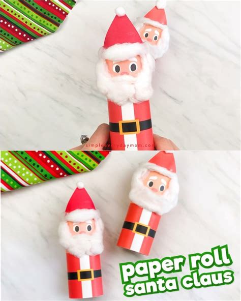 Toilet Roll Santa Craft For Kids Free Template Pinterest Christmas