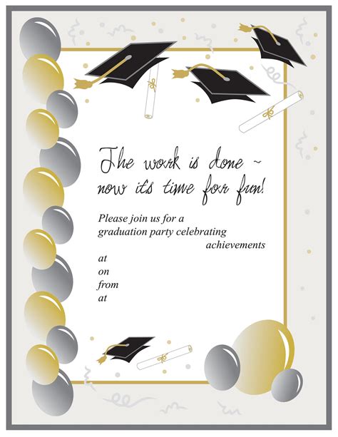 Free Graduation Invitation Templates For Word Of Grad
