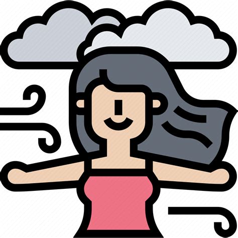 Breezy Wind Blowing Woman Soothing Icon Download On Iconfinder