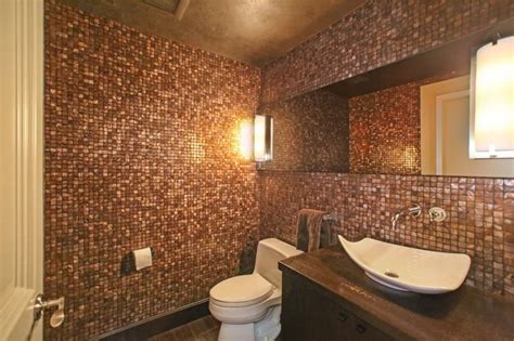 Love This Copper Bathroom Tiling For A Modern Luminescent Look