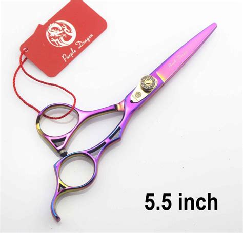 Purple Dragon Colorful Hair Cutting Scissors 440c 55 Inch Professional Hairdressing Scissors