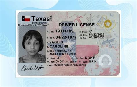 Texas Drivers License Template