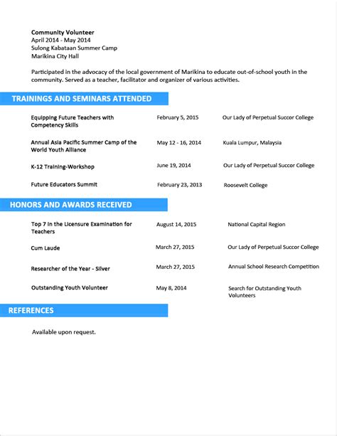 For obvious reasons graduates tend not to have a lot of work experience. Sample Resume Format for Fresh Graduates (Two-Page Format ...