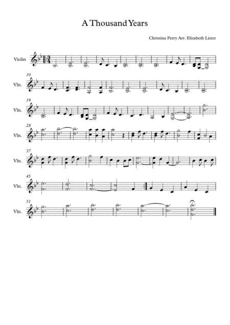 A Thousand Years Solo Violin Sheet Music Pdf Download
