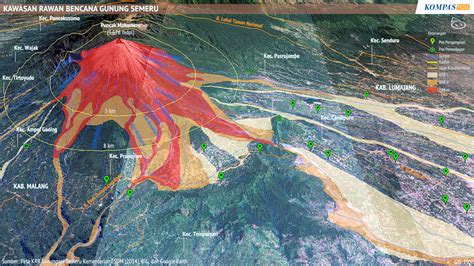 Kawasan Rawan Bencana Gunung Semeru Kompaspedia