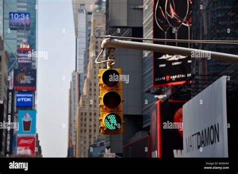 Traffic Light At Times Square New York Usa Stock Photo Alamy