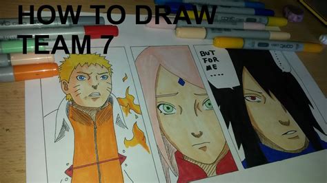 How To Draw Naruto Sasuke Sakura Adult Team 7 Step By Step Youtube