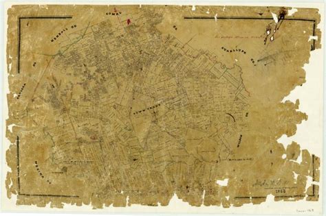 1868 Map Of Bexar County Texas Tejano