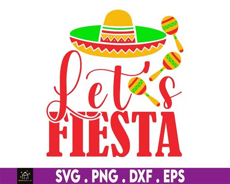 Lets Fiesta Svg Sombrero Svg Cinco De Mayo Svg Maracas Svg Instant