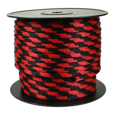 Rope King 58 In X 140 Ft Solid Braided Poly Rope Red Sbp 58140r