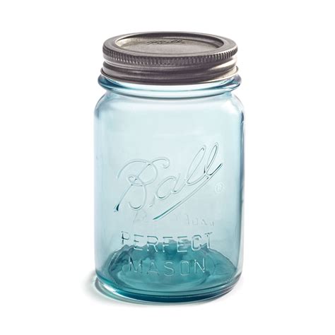 Ball Aqua Vintage Regular Mouth Pint Glass Mason Jars 16 Oz 4 Pack