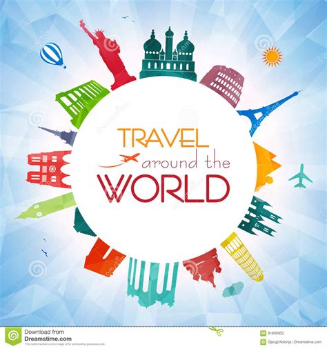 Travel Around The World Stock Illustration Illustration