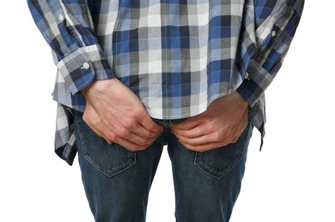 Premium Photo Man Holds His Ass Isolated On White Hemorrhoids