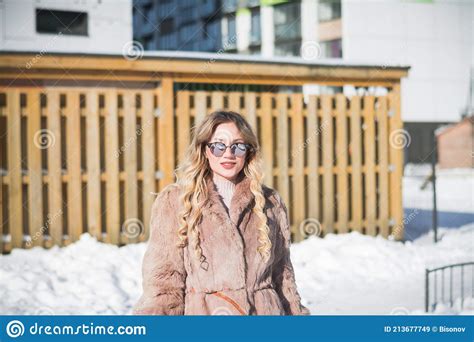 Beautiful Stylish Russian Girl Model In Winter Stock Image Image Of